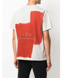 weißes und rotes T-Shirt mit einem Rundhalsausschnitt von A-Cold-Wall*