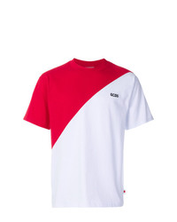weißes und rotes T-Shirt mit einem Rundhalsausschnitt von Gcds