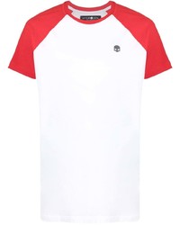weißes und rotes T-Shirt mit einem Rundhalsausschnitt von Hydrogen