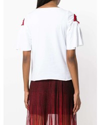 weißes und rotes T-Shirt mit einem Rundhalsausschnitt von Vivetta