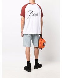 weißes und rotes T-Shirt mit einem Rundhalsausschnitt von Rhude