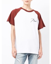 weißes und rotes T-Shirt mit einem Rundhalsausschnitt von Rhude