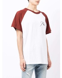 weißes und rotes T-Shirt mit einem Rundhalsausschnitt von Rhude