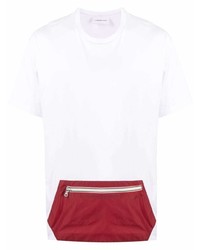 weißes und rotes T-Shirt mit einem Rundhalsausschnitt von Low Brand