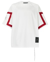 weißes und rotes T-Shirt mit einem Rundhalsausschnitt von Mastermind World