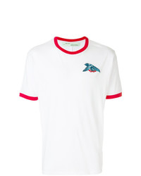weißes und rotes T-Shirt mit einem Rundhalsausschnitt von Off-White
