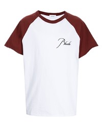 weißes und rotes T-Shirt mit einem Rundhalsausschnitt von Rhude