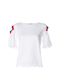 weißes und rotes T-Shirt mit einem Rundhalsausschnitt von Vivetta