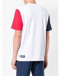 weißes und rotes und dunkelblaues bedrucktes T-Shirt mit einem Rundhalsausschnitt von Sergio Tacchini