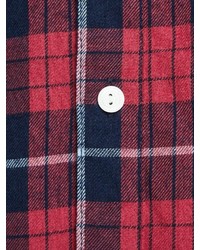 weißes und rotes und dunkelblaues Langarmhemd mit Schottenmuster von Jack & Jones