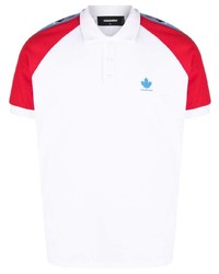 weißes und rotes und dunkelblaues Polohemd von DSQUARED2