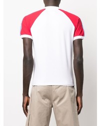 weißes und rotes und dunkelblaues Polohemd von DSQUARED2
