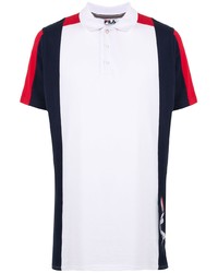weißes und rotes und dunkelblaues Polohemd von Fila