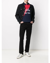 weißes und rotes und dunkelblaues Polohemd von Polo Ralph Lauren