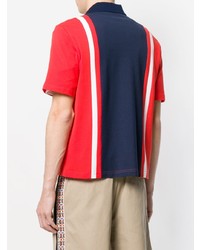 weißes und rotes und dunkelblaues Polohemd von MSGM