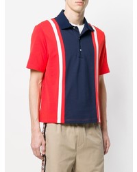 weißes und rotes und dunkelblaues Polohemd von MSGM