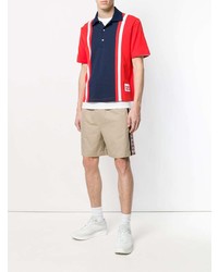 weißes und rotes und dunkelblaues Polohemd von MSGM