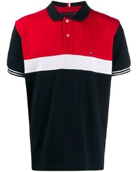 weißes und rotes und dunkelblaues Polohemd von Tommy Hilfiger