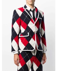 weißes und rotes und dunkelblaues Sakko von Thom Browne