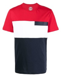 weißes und rotes und dunkelblaues T-Shirt mit einem Rundhalsausschnitt von Colmar