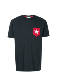 weißes und rotes und dunkelblaues T-Shirt mit einem Rundhalsausschnitt von GUILD PRIME