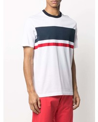 weißes und rotes und dunkelblaues T-Shirt mit einem Rundhalsausschnitt von Paul & Shark