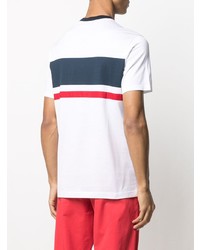 weißes und rotes und dunkelblaues T-Shirt mit einem Rundhalsausschnitt von Paul & Shark