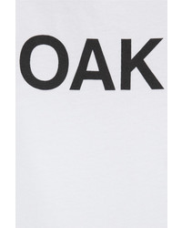 weißes und schwarzes bedrucktes ärmelloses Oberteil von OAK