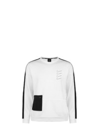 weißes und schwarzes bedrucktes Fleece-Sweatshirt von Nike
