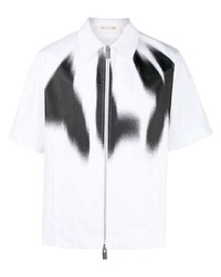 weißes und schwarzes bedrucktes Kurzarmhemd von 1017 Alyx 9Sm
