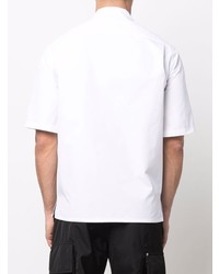 weißes und schwarzes bedrucktes Kurzarmhemd von Alexander McQueen