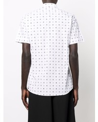 weißes und schwarzes bedrucktes Kurzarmhemd von Karl Lagerfeld