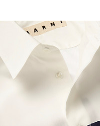 weißes und schwarzes bedrucktes Kurzarmhemd von Marni