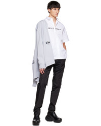 weißes und schwarzes bedrucktes Kurzarmhemd von Givenchy