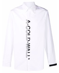 weißes und schwarzes bedrucktes Langarmhemd von A-Cold-Wall*