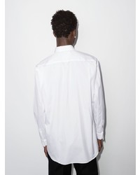 weißes und schwarzes bedrucktes Langarmhemd von Comme Des Garcons SHIRT