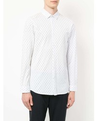 weißes und schwarzes bedrucktes Langarmhemd von GUILD PRIME