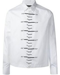 weißes und schwarzes bedrucktes Langarmhemd von DSquared