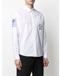 weißes und schwarzes bedrucktes Langarmhemd von McQ