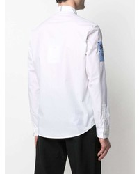 weißes und schwarzes bedrucktes Langarmhemd von McQ