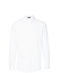weißes und schwarzes bedrucktes Langarmhemd von GUILD PRIME