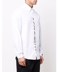 weißes und schwarzes bedrucktes Langarmhemd von A-Cold-Wall*