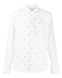 weißes und schwarzes bedrucktes Langarmhemd von Kenzo