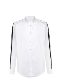 weißes und schwarzes bedrucktes Langarmhemd von Les Hommes Urban