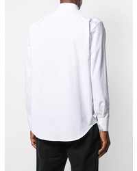 weißes und schwarzes bedrucktes Langarmhemd von Jil Sander
