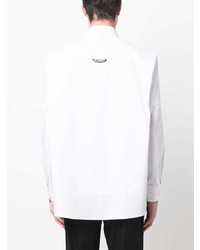 weißes und schwarzes bedrucktes Langarmhemd von Karl Lagerfeld