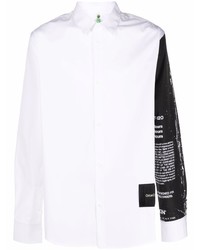 weißes und schwarzes bedrucktes Langarmhemd von Oamc