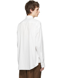 weißes und schwarzes bedrucktes Langarmhemd von Johnlawrencesullivan