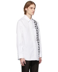 weißes und schwarzes bedrucktes Langarmhemd von Versace
