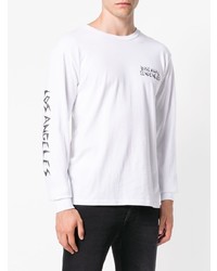 weißes und schwarzes bedrucktes Langarmshirt von Local Authority